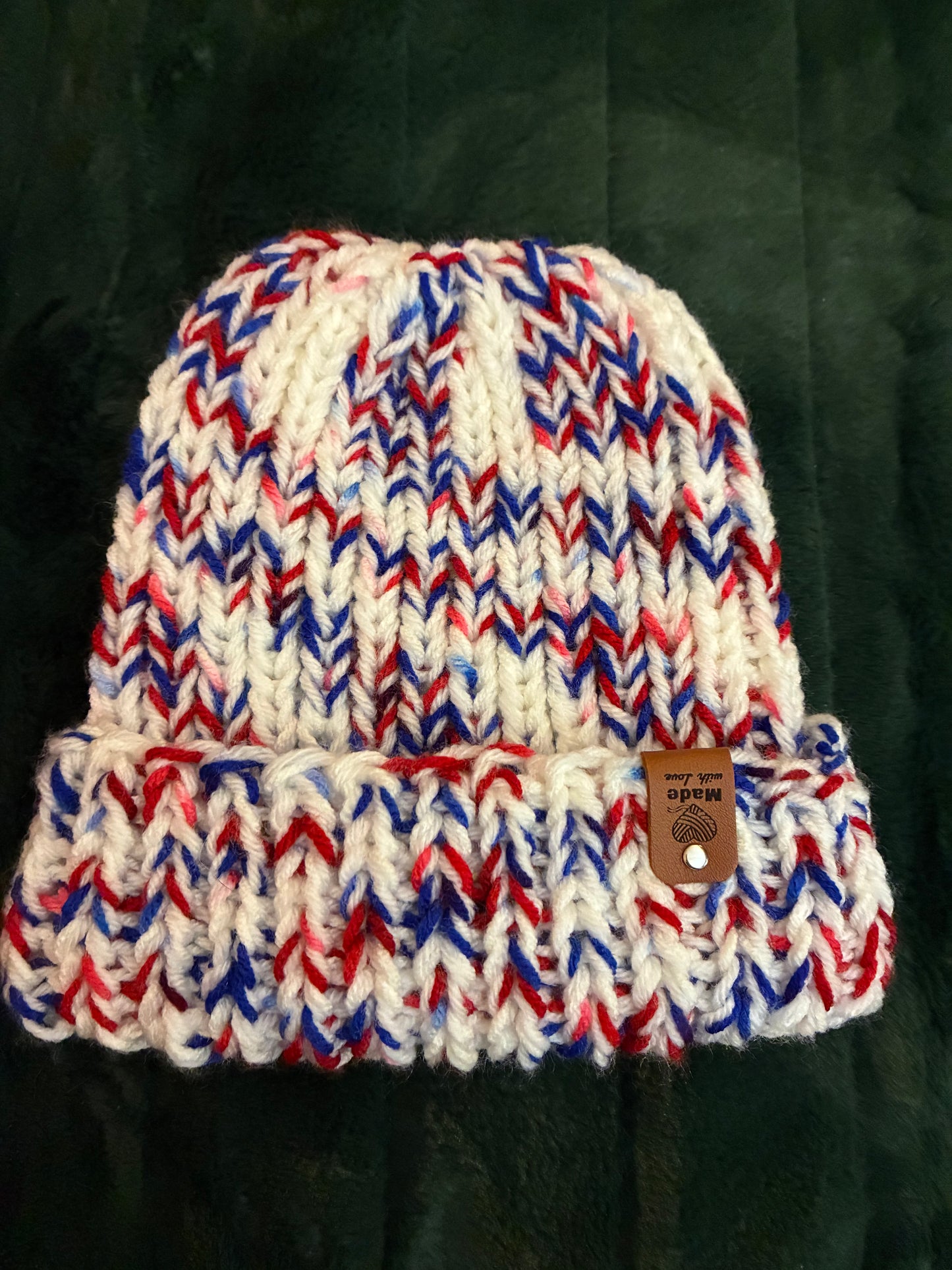 Red, White, and Blue Chunky Beanie